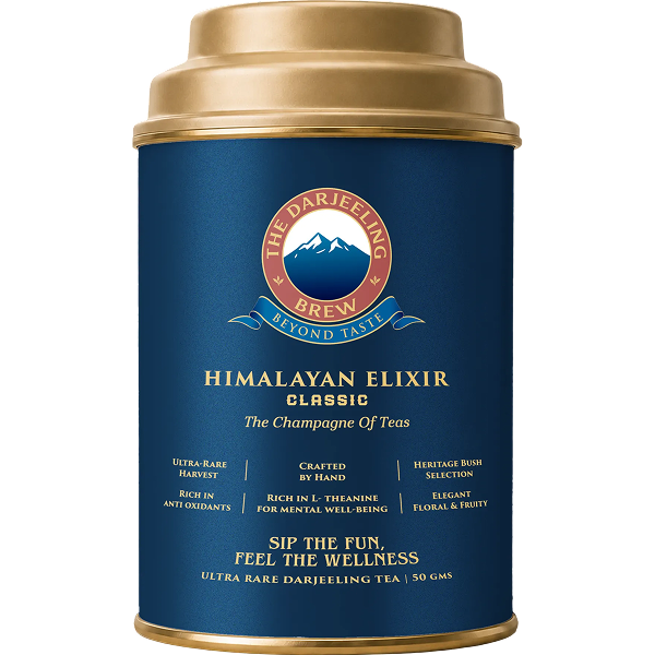 Himalayan Elixir Classic 50g premium Darjeeling black tea, authentic Himalayan tea with rich muscatel notes by The Darjeeling Brew